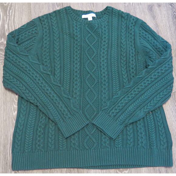 Amazon Essentials *NWT* Cable Knit Sweater Size XXL Crewneck Green Warm Classic - Picture 1 of 9